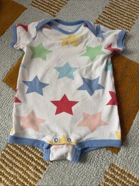 Primary colorful star romper cotton size 3-6m